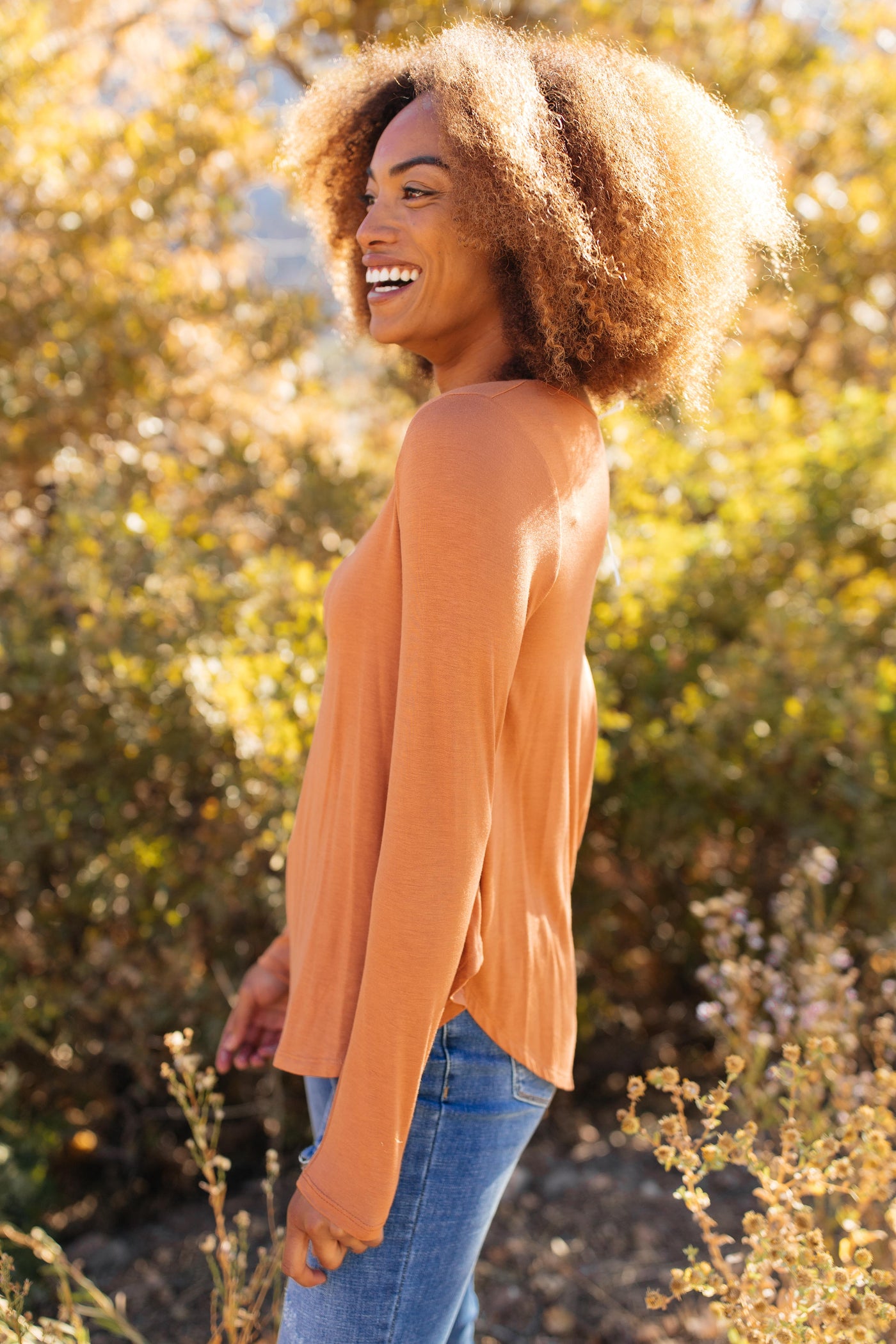 The Wendi Top in Harvest Orange