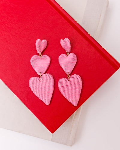 Tiered Heart Earrings