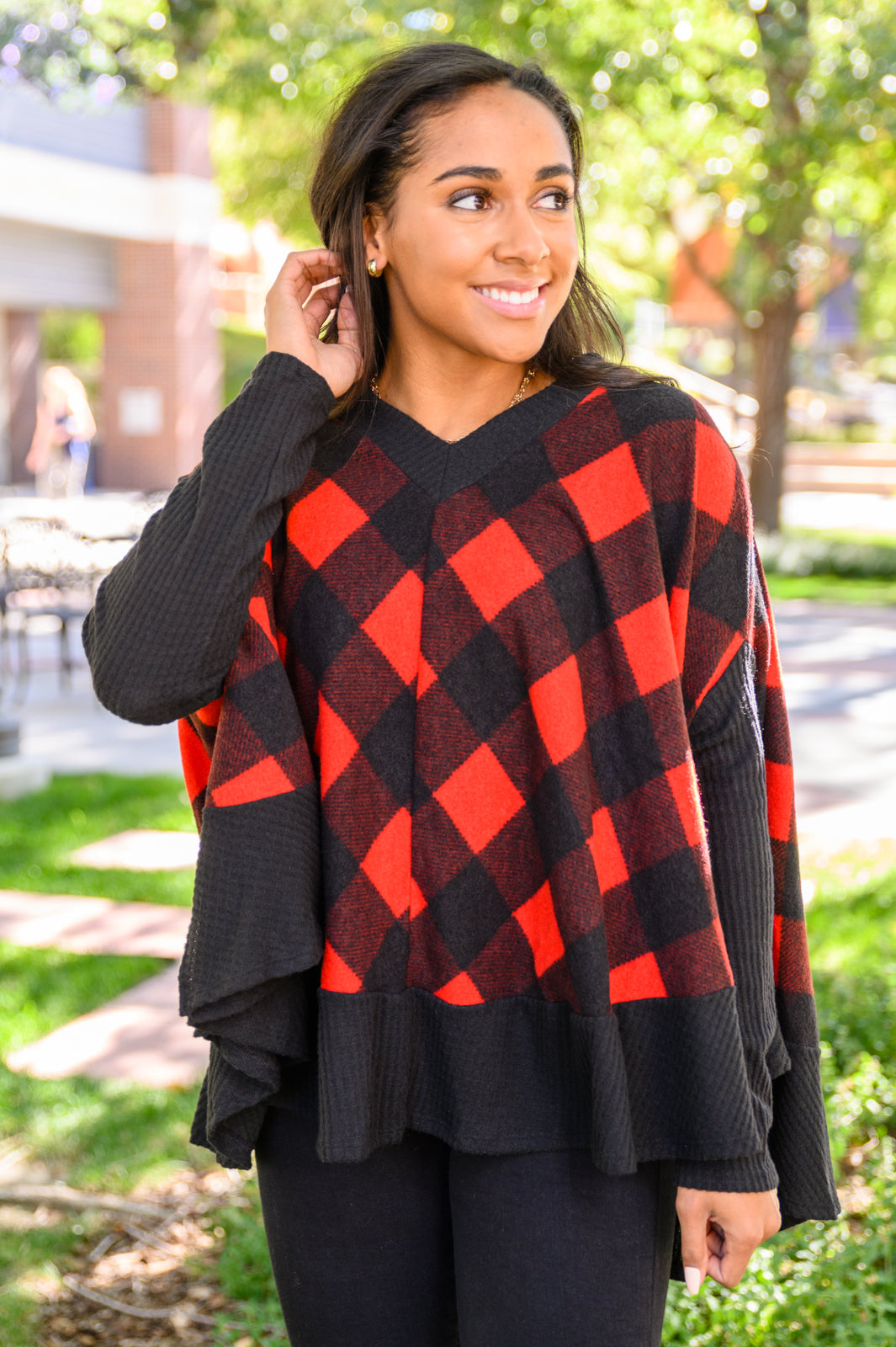 Warm Me Up Buffalo Plaid Top