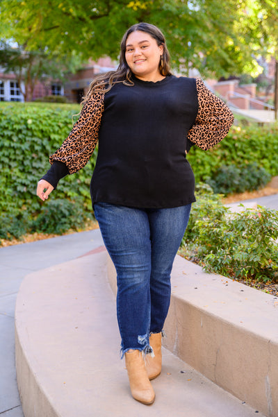 We Have History Animal Print Ribbed Top