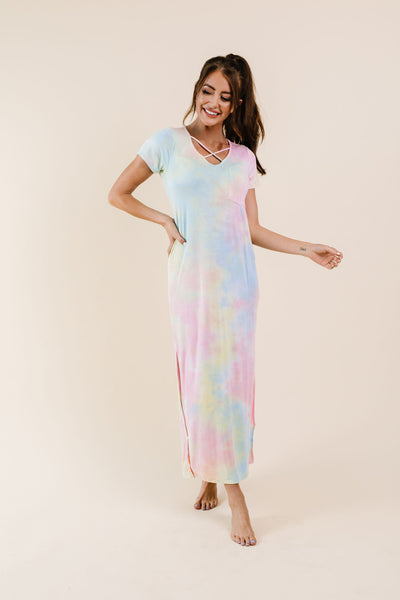 Crossing Over Tie Dye Maxi