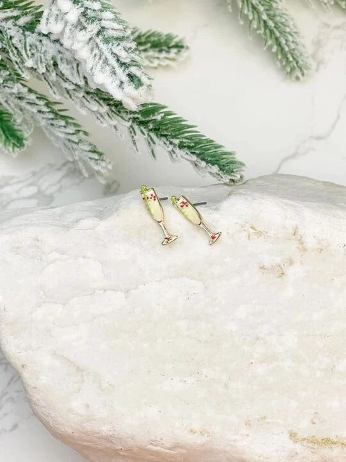 PREORDER: Christmas Bubbly Enamel Stud Earrings