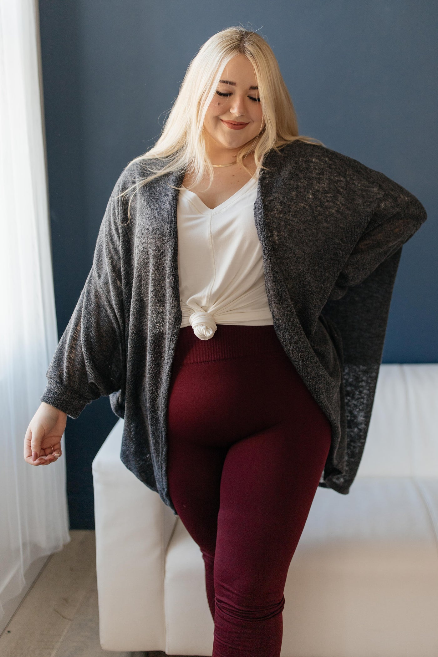 Slouchy Vibe Cardigan in Charcoal