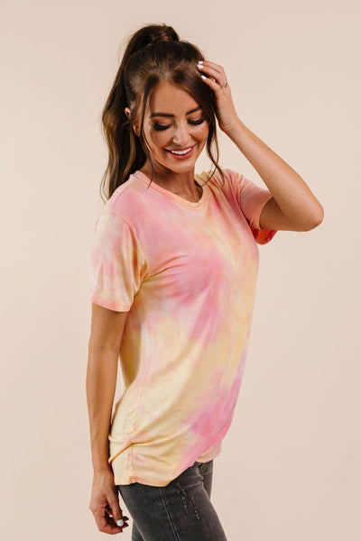 Orange Sherbet Tie Dye Top