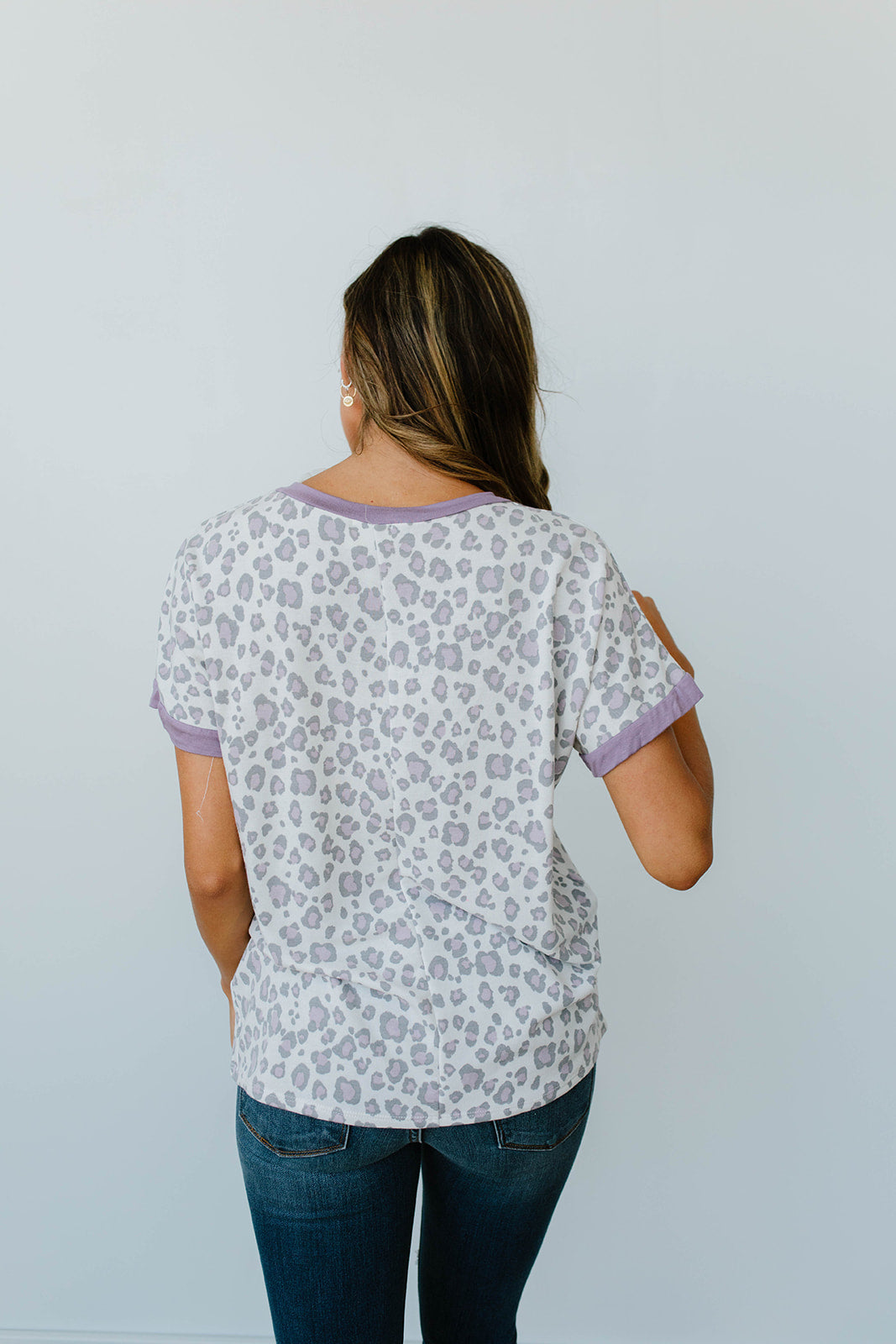 Purple Leopard V-Neck