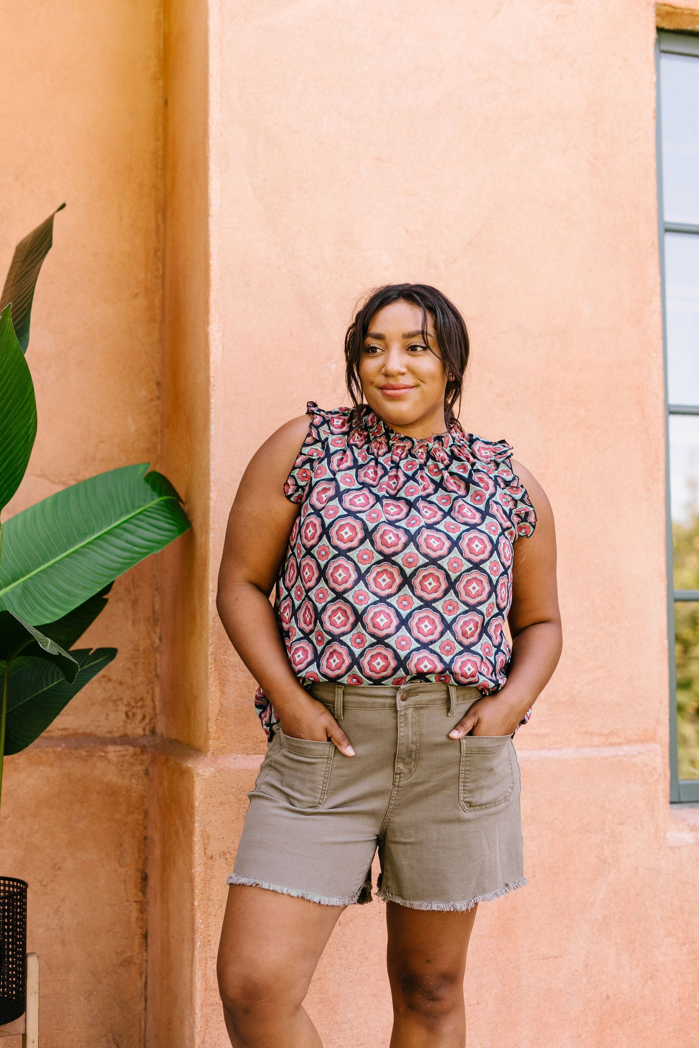 Shaping Up Ruffle Sleeve Top