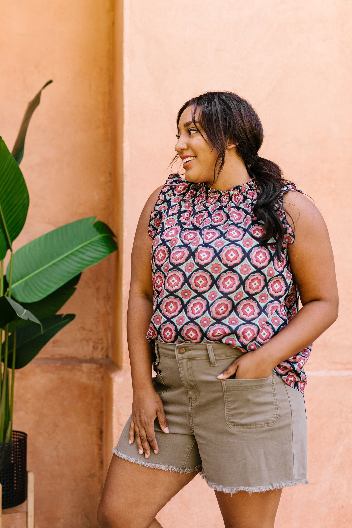 Shaping Up Ruffle Sleeve Top